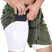 Load image into Gallery viewer, EVERWORTH Men&#39;s 2-in-1 Bodybuilding Workout Shorts Lightweight Gym Training Short Running Athletic Jogger with Zipper Pockets
