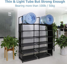 Load image into Gallery viewer, ORDORA 2 Pack 6 Tier Narrow Shoe Rack Organizer, Muti-Combinations Entryway Shoe Racks for Closets, Stackable Shoe Shelf, Free Standing Shoe Rack, 6 Side Pockets, 24-30 Pairs, Waterproof Fabric
