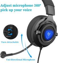 Load image into Gallery viewer, NUBWO N9PRO Gaming Headset, for PS4, Xbox One, Nintendo Switch, Mac, PC, Computer, LED Light, with Detachable Microphone, with Surround Sound Quality 3.5mm Volume Control, Black
