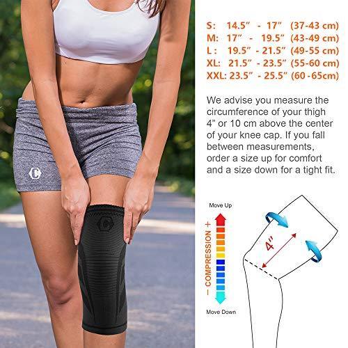 CAMBIVO 2 Pack Knee Brace, Knee Compression Sleeve Support for Running, Arthritis, ACL, Meniscus Tear, Sports, Joint Pain Relief and Injury Recovery