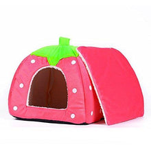 Load image into Gallery viewer, Spring Fever Small Big Animal Strawberry Guinea Pigs Rabbit Dog Cat Puppy Pet Fleece House Indoor Water Resistant Beds
