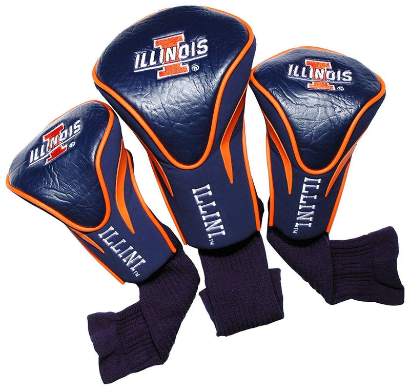 Team Golf NCAA Contour Golf Club Headcovers (3 Count), Numbered 1, 3, & X, Fits Oversized Drivers, Utility, Rescue & Fairway Clubs, Velour lined for Extra Club Protection