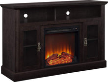 Load image into Gallery viewer, Ameriwood Home Chicago TV Stand with Fireplace, Rustic Gray
