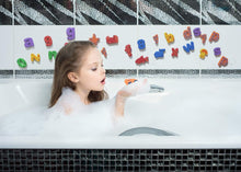 Load image into Gallery viewer, Kiddosland Bath Toy Organizer Quick Dry Mesh Net Without Mold with Bundle Pack of 84 Pcs Baby Educational Bathtub Alphabet Toys Non-Toxic EVA Letters Sea Animals Numbers

