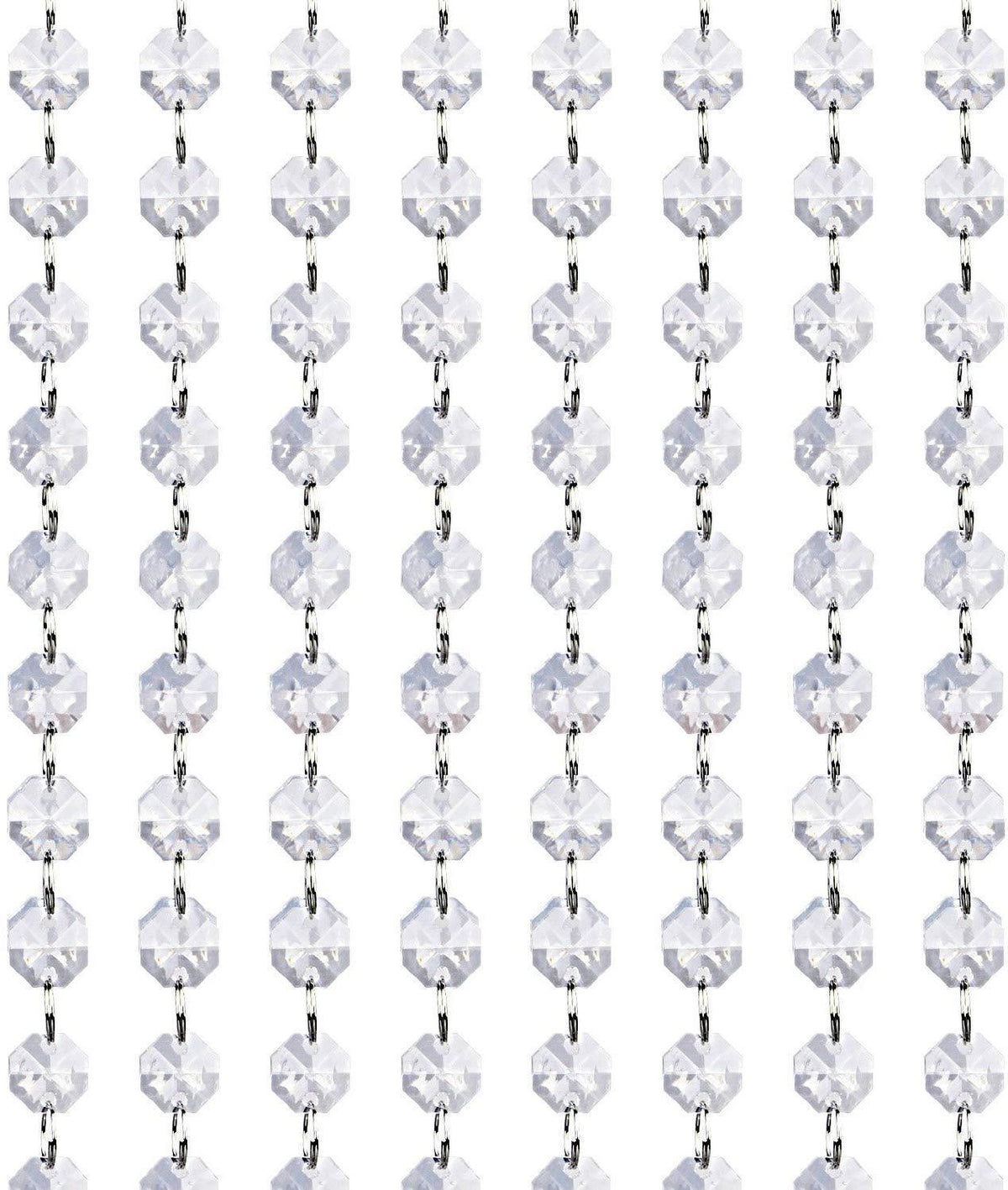 Crystal Acrylic Gems Bead Garland Strands, KinHom 16 Feet Hanging Clear 14mm Daimond Beads Chain Garlands for Manzanita Tree Centerpiece, Chandelier Bead Lamp Chain, Christmas/Wedding Party Decoration