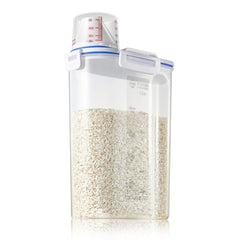 Mini Dry Food Storage Container - Rice Container with Pour Spout + Cup - Handy Dry Food Keeper for Sugar Beans Grain Candy 1.5L Blue