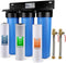 iSpring WGB32B 3-Stage Whole House Water Filtration System w/ 20” x 4.5” Big Blue Fine Sediment and Carbon Block Filters