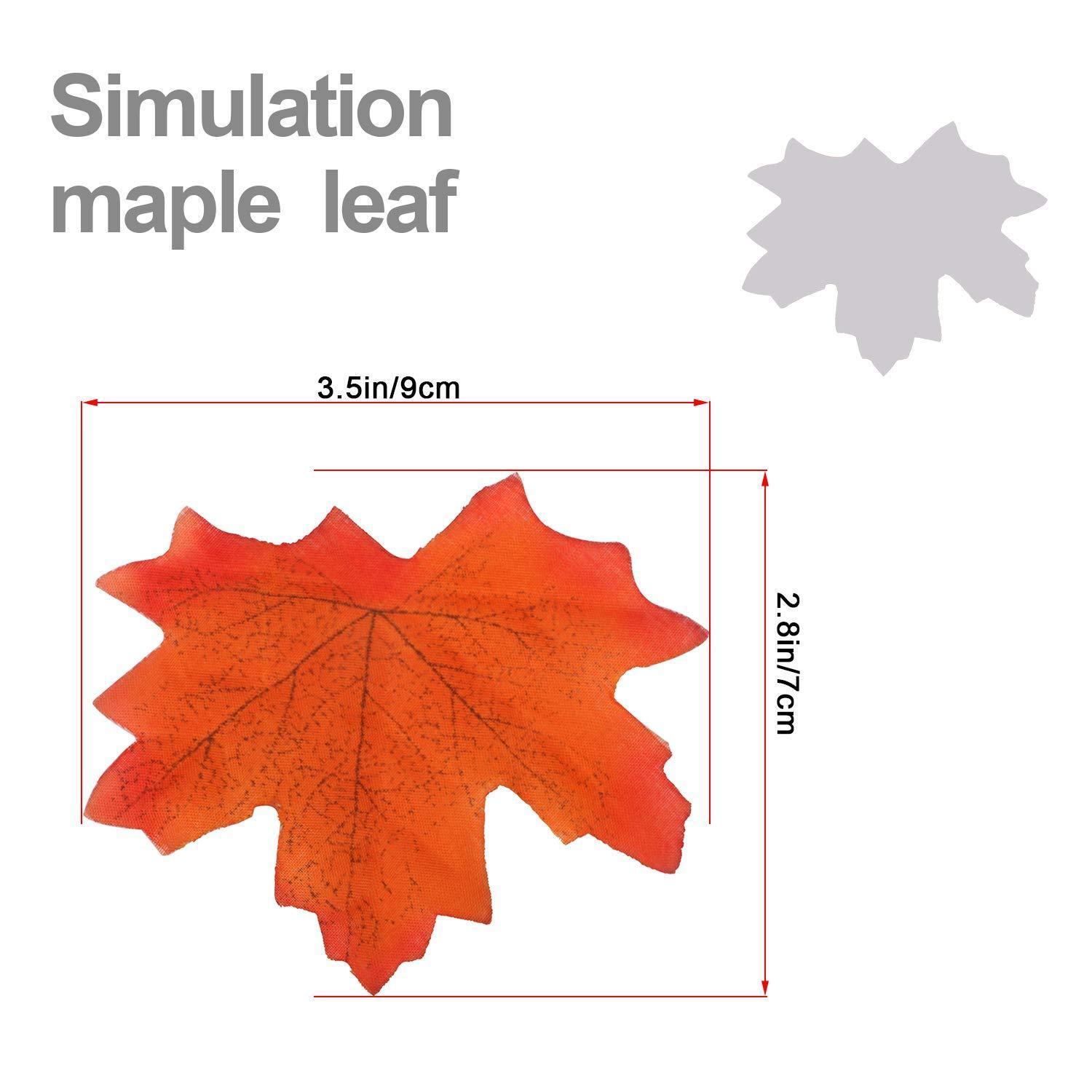 GiBot 400 Pcs Artificial Maple Leaves 4 Colors Fake Fall Leaves Silk Autumn Leaves