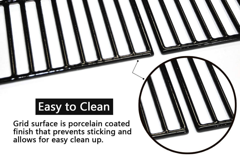Hongso PCA593 Porcelain Coated Cast Iron Cooking Grid Replacement for Uniflame GBC1059WB, Uniflame GBC1059WE-C, Backyard Grill BY12-084-029-98 and Other Gas Grill Models, Set of 3