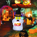 MAOYUE 5ft Halloween Inflatable Ghost Boo Halloween Blow Up Outdoor Halloween Decorations Built-in LED Lights with Tethers, Stakes, Holiday Inflatables for Outdoor, Yard Decorations, Lawn, Party