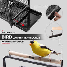Load image into Gallery viewer, VIVOHOME 18 Inch Heavy Duty Wrought Iron Travel Carrier Portable Bird Parrot Cage with Feeding Bowls and Rope Perch
