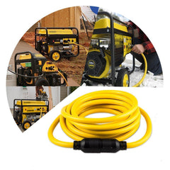25FT Heavy Duty Generator Locking Power Cord NEMA L14-30P/L14-30R,4X10 Gauge SJTW Cable, 125/250V 30Amp 7500 Watts Yellow Generator Lock Extension Cord with UL Listed Yodotek