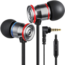 Load image into Gallery viewer, Betron MK23 Earphones Noise Isolating in Ear Headphones with Microphone Bass Driven Sound Tangle-Free Flat Cable for Apple iPhone iPod iPad Samsung
