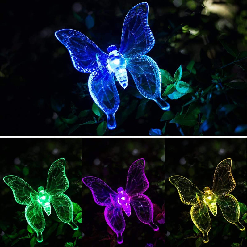 EPIC GADGET Solar Garden Stake Lights,3 Pack Solar Garden Lights Outdoor,Multi-Color Changing LED Garden Lights,Solar Butterfly Lights Outdoor for Pathway,Garden,Lawn,Patio,Driveway