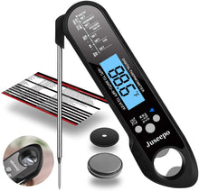 Load image into Gallery viewer, A ALPS Waterproof Digital Instant Read Meat Thermometer - Ultra Fast Thermometer with Backlight &amp; Calibration for Kitchen, Outdoor Cooking, Grill BBQ, and Liquids(Black)
