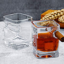 Kingrol 9 oz. Whisky Glass, Lead Free Crystal Old Fashioned Glass with Indented Cigar Rest