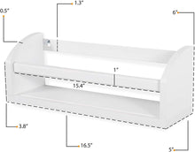 Load image into Gallery viewer, Wallniture Lissa Shelf Nursery Baby Room Wood Floating Wall Shelf White Kid&#39;s Room Bookshelf Display Decor 17 inch Set of 2
