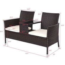 Load image into Gallery viewer, Tangkula Outdoor Furniture Set Patio Conversation Set with Removable Cushions &amp; Table Wicker Modern Sofas for Garden Lawn Backyard Outdoor Chat Set (loveseat Style)
