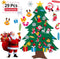 YOHEER Felt Christmas Tree, 3.35ft DIY Christmas Tree with 29 Pcs Xmas Gifts Santa Claus Ornaments Wall Decor