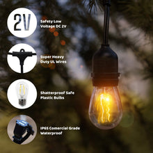 Load image into Gallery viewer, Aceland 24 Ft Waterproof Heavy-Duty LED Outdoor String Lights - Hanging, 7 Head Dimmable 2W Shatterproof Vintage Edison Bulbs Commercial Grade Patio Lights Create Cafe Ambience in Your Backyard
