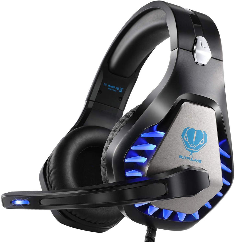 MODOHE Gaming Headset for PS4  Nintendo Switch Xbox One PC with LED Light  Noise Canceling Gaming Headphone with Soft Memory Earmuffs Gaming Headset with Mic