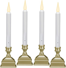 Load image into Gallery viewer, 612 Vermont Battery Operated LED Window Candle with Sensor and 8 Hour Timer, Patented Dual LED Flicker Flame (Pewter)
