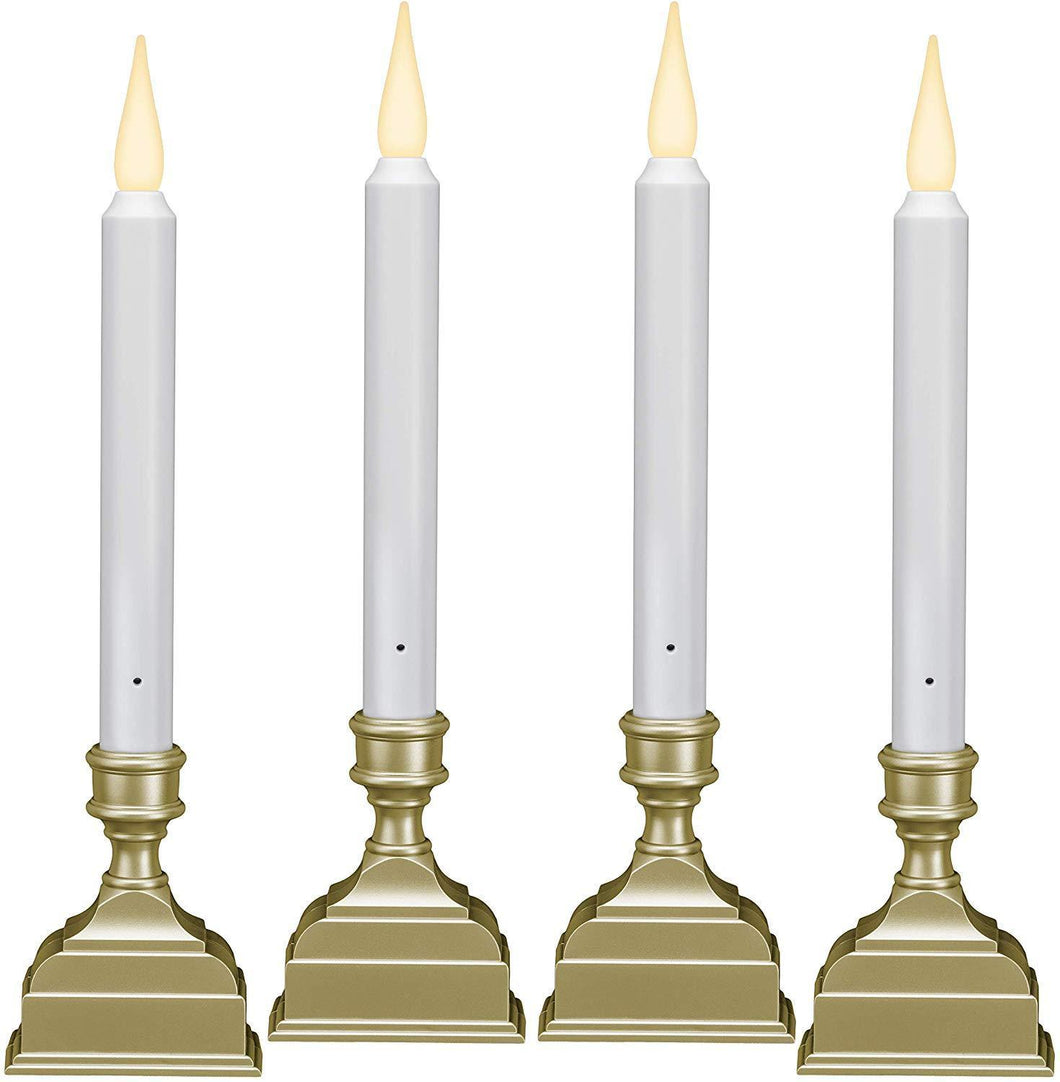 612 Vermont Battery Operated LED Window Candle with Sensor and 8 Hour Timer, Patented Dual LED Flicker Flame (Pewter)