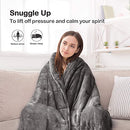 Coolplus Weighted Blanket 20 LBS King Size for Adult, Sherpa Weighted Blankets with Soft Plush Flannel, Cozy Fluffy Warm Sherpa Snuggle Bed Blanket, Winter Thick Heavy Blanket, 90" x 90", Grey