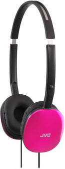 JVC Black Flat and Foldable Colorful Flats On Ear Headphone with 3.94 foot Gold Plated Phone Slim Plug HAS160B