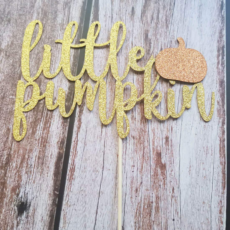 HEETON Little Pumpkin Cake Topper Fall Baby Shower Birthday Halloween Thanksgiving Pumpkin Party Decorations Supplies