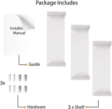 Load image into Gallery viewer, Wallniture Bali U Shape Bookshelves - Wall Mountable Metal CD DVD Storage Rack White Set of 3
