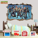 AMAZING DECALZ FORTNITE Graphic Broken Wall 3D Sticker Decal Removable Mural Decor Art Wallpaper Baby Kids Children Nursery Living Room Peel & Stick Vinyl (Large (Height 23.5"x 35.5" Wide))