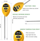 Womtri Soil pH Meter,3-in-1 Soil Test Kits with Moisture,Light and PH Tester for Plant,Garden (Yellow)