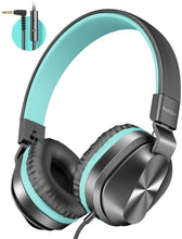 Load image into Gallery viewer, PeohZarr On-Ear Headphones with Microphone, Lightweight Folding Stereo Bass Headphones with 1.5M Tangle Free Cord, Portable Wired Headphones for Smartphone Tablet Laptop Computer MP3/4

