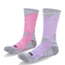 YUEDGE Women's Cushion Cotton Crew Socks Multi Performance Athletic Hiking Socks(2 Pairs/Pack)