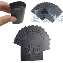 Load image into Gallery viewer, Lijuan Qin 2 Pack Cool Black Gold Foil Poker Playing Cards, PVC Plastic Waterproof Poker Cards, Playing Cards Trick Magic Cards Games for Family Party BBQ Game
