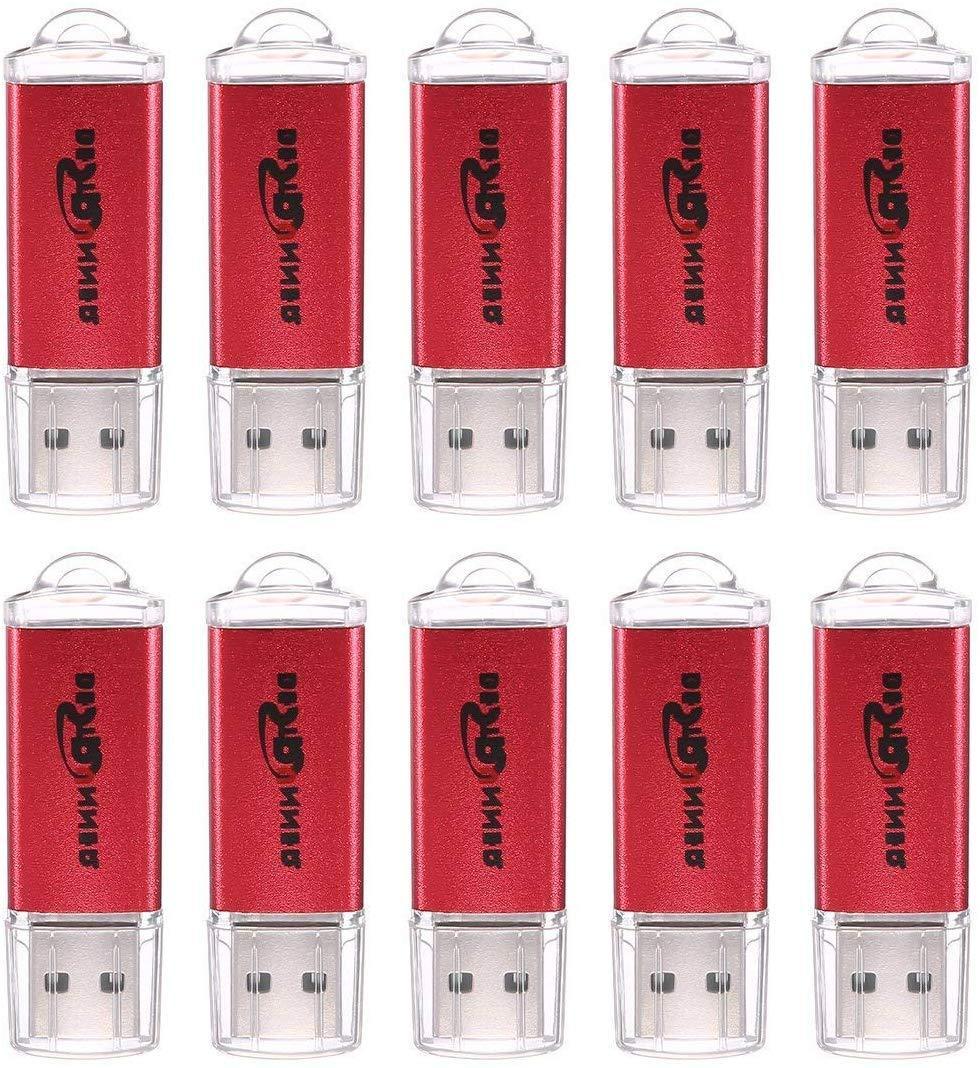 BestRunner 10Pcs USB Flash Drive USB 2.0 Memory Stick Pen Drive USB Storage Thumb Stick 256MB Small Capacity [NOT 256GB] Red