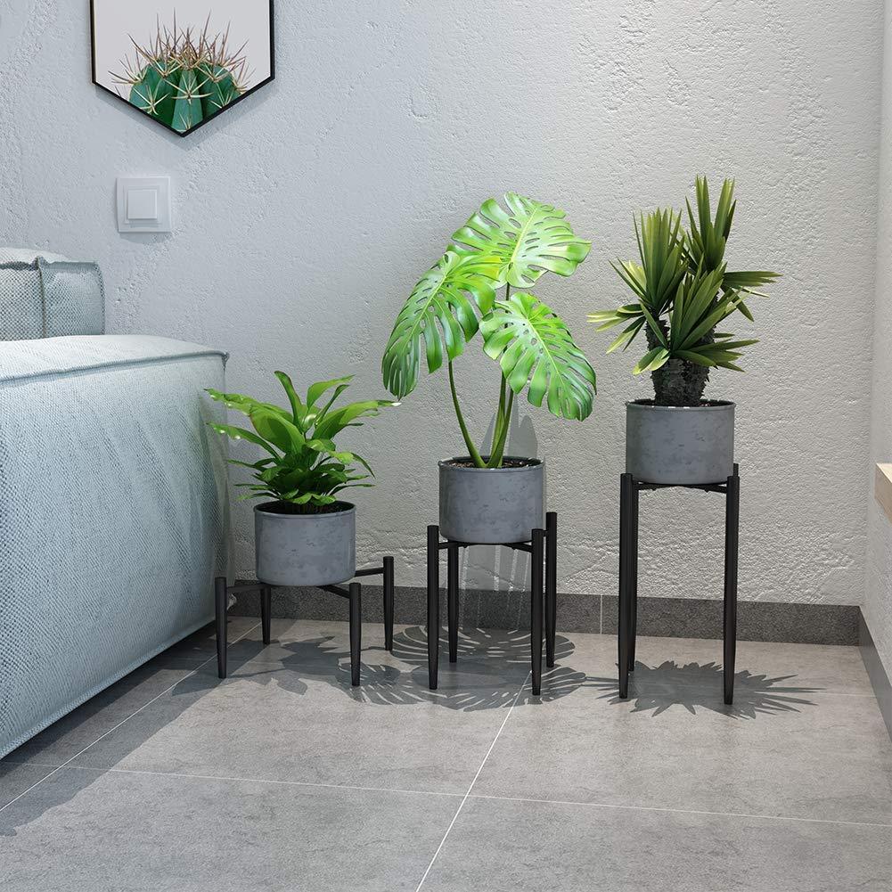 ZGXY 3 Pack Plant Stand Metal Potted Plant Holder for House, Garden,Patio, Black