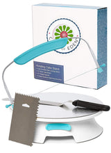Load image into Gallery viewer, ForeverSmooth 12 Inch Cake Turntable - Quietest Smoothest Rotating Stand and Decorating Supplies Kit Complete w/Offset Spatula, 4 Side Icing Bench Scraper, Lifter Board a Perfect Frosting Baking Set
