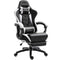 Dowinx Gaming Chair Ergonomic Racing Style Recliner with Massage Lumbar Support, Office Armchair for Computer PU Leather E-Sports Gamer Chairs with Retractable Footrest (Black&Purple)