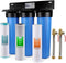 iSpring WGB32B 3-Stage Whole House Water Filtration System w/ 20” x 4.5” Big Blue Fine Sediment and Carbon Block Filters