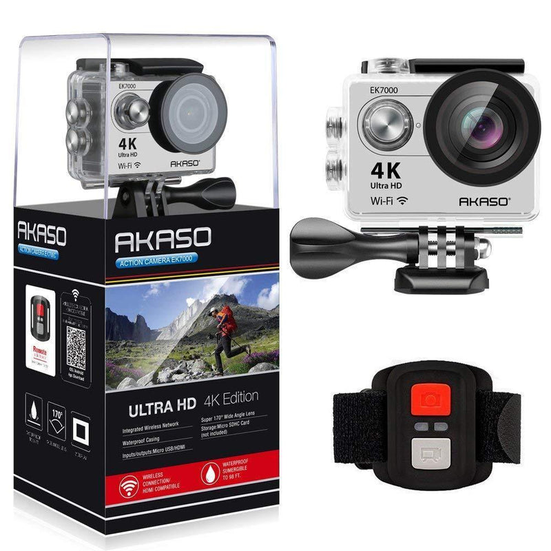 AKASO EK7000 4K WiFi Sports Action Camera Ultra HD Waterproof DV Camcorder 12MP 170 Degree Wide Angle