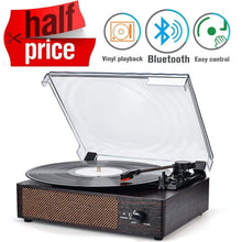 Load image into Gallery viewer, Record Player Portable Bluetooth LP Belt-Drive 3-Speed Turntable with Built in Stereo Speakers, Vintage Style Vinyl Record Player (Vintage Style-Brown)
