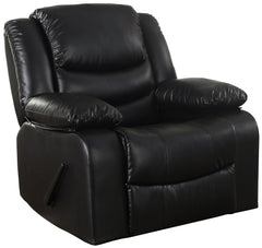 Bonded Leather Rocker Recliner Living Room Chair (Brown)