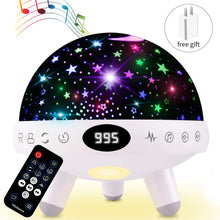 Load image into Gallery viewer, Kingtoys Star Projector with Music White Noise Sound Machine Baby Sleep Soother Nursery Bedside Lamp 9 Natural Sounds 20 Lullabies Remote Control Adapter Timer
