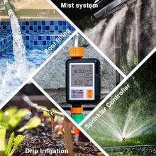 Load image into Gallery viewer, CROSOFMI Sprinkler Timer Digital Programmable Garden Lawn Hose Faucet Watering Timer Irrigation System Controller/Child Lock Mode/Auto&amp;Manual Mode/Rain Delay/3 Inches Large Screen/IP65 Waterproof
