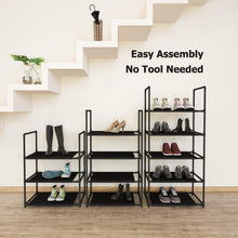 Load image into Gallery viewer, ORDORA 2 Pack 6 Tier Narrow Shoe Rack Organizer, Muti-Combinations Entryway Shoe Racks for Closets, Stackable Shoe Shelf, Free Standing Shoe Rack, 6 Side Pockets, 24-30 Pairs, Waterproof Fabric
