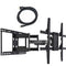 VideoSecu ML531BE TV Wall Mount for Most 27"-55" LED LCD Plasma Flat Screen Monitor up to 88 lb VESA 400x400 with Full Motion Swivel Articulating 20 in Extension Arm, HDMI Cable & Bubble Level WP5