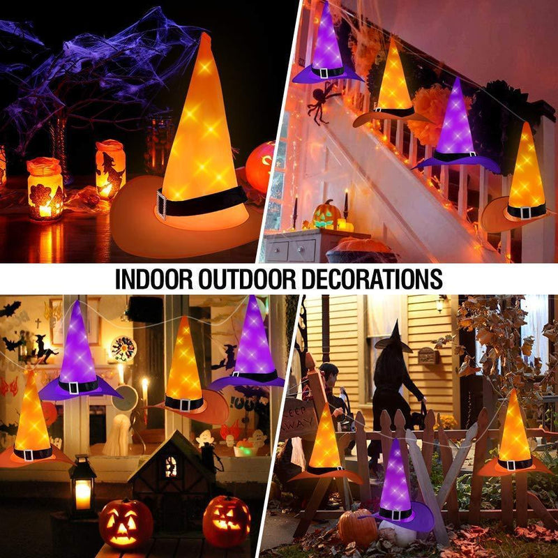 Joinart Halloween String Lights Halloween Decorations 6pcs Witch Hats 30ft 8 Modes Light String for Indoor Outdoor Decorations Halloween Light Décor