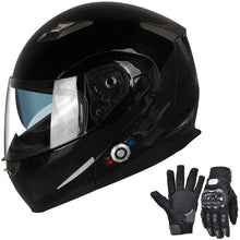 Load image into Gallery viewer, FreedConn Bluetooth Motorcycle Helmets Speakers Integrated Modular Flip up Dual Visors Full Face Built-in Bluetooth Mp3 Intercom headset Communication Range 500M (Red, Medium)
